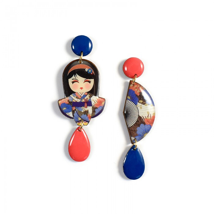 ORECCHINI KOKESHI E VENTAGLIO OR-EJ-KO-009