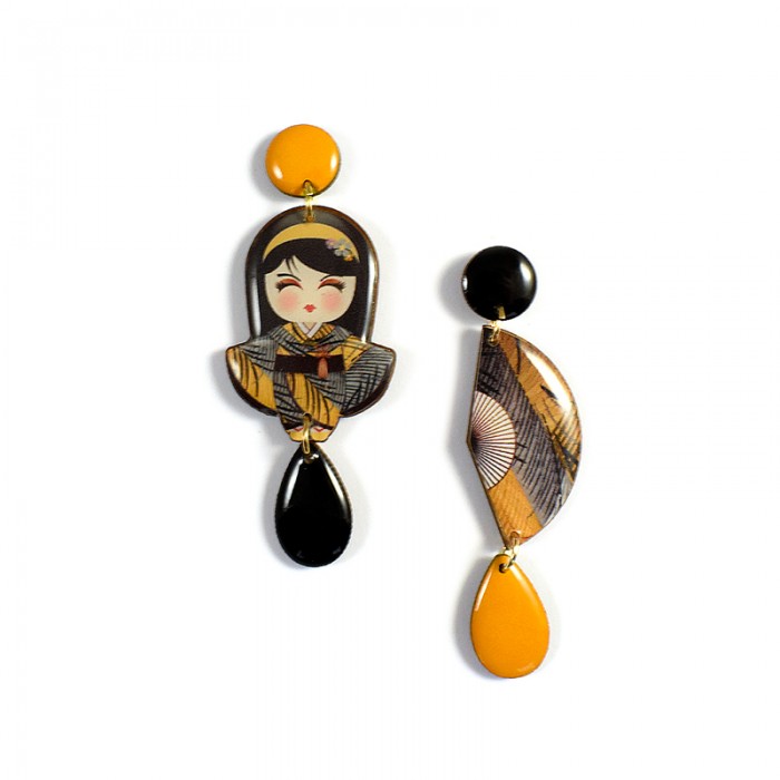 ORECCHINI KOKESHI E VENTAGLIO OR-EJ-KO-008