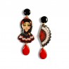 ORECCHINI BALLERINA FLAMENCO VESTITO A POIS NERO