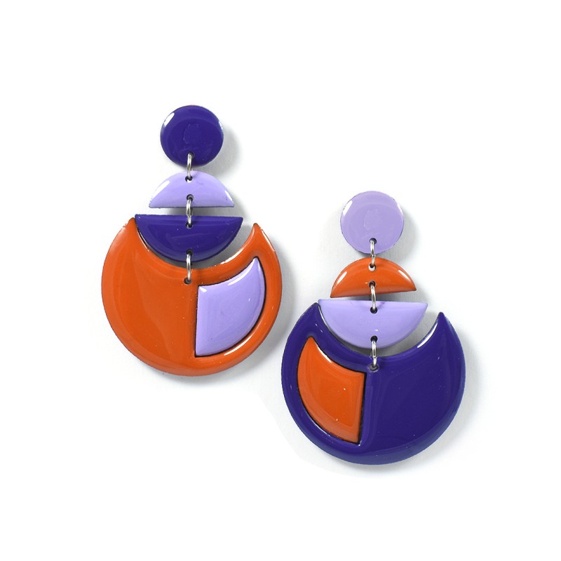 ORECCHINI GEOMETRIC HARMONY arancio - lilla - viola