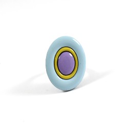ANELLO OVALE celeste-lilla-giallo