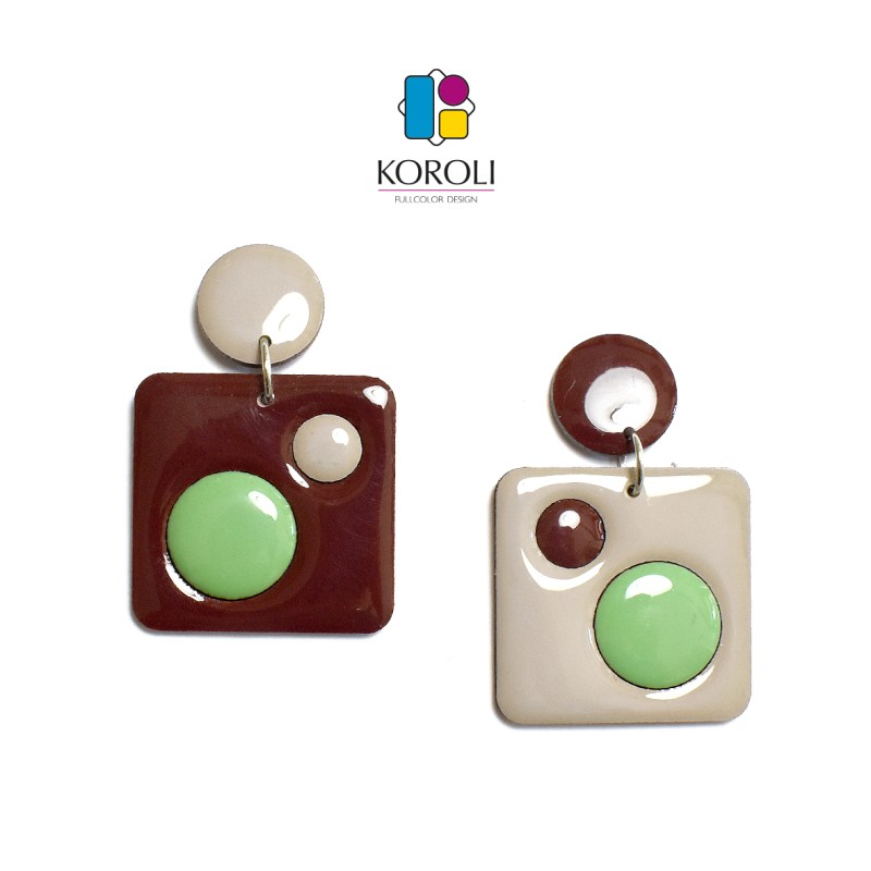 orecchini SERAFINE sabbia-cioccolato-menta