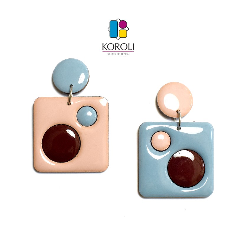 orecchini SERAFINE rosa-cioccolato-polvere