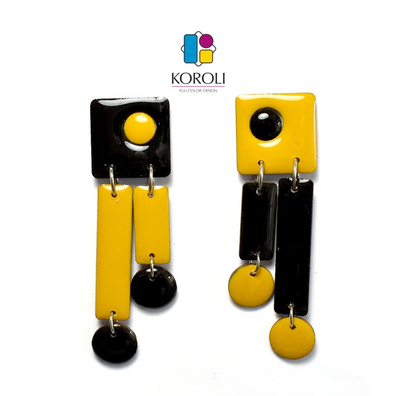 orecchini ARTEMIDE nero-senape