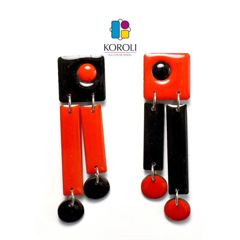 orecchini ARTEMIDE nero-rosso