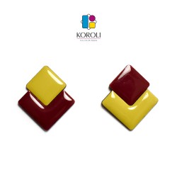 ORECCHINI MARTE avocado-burgundi