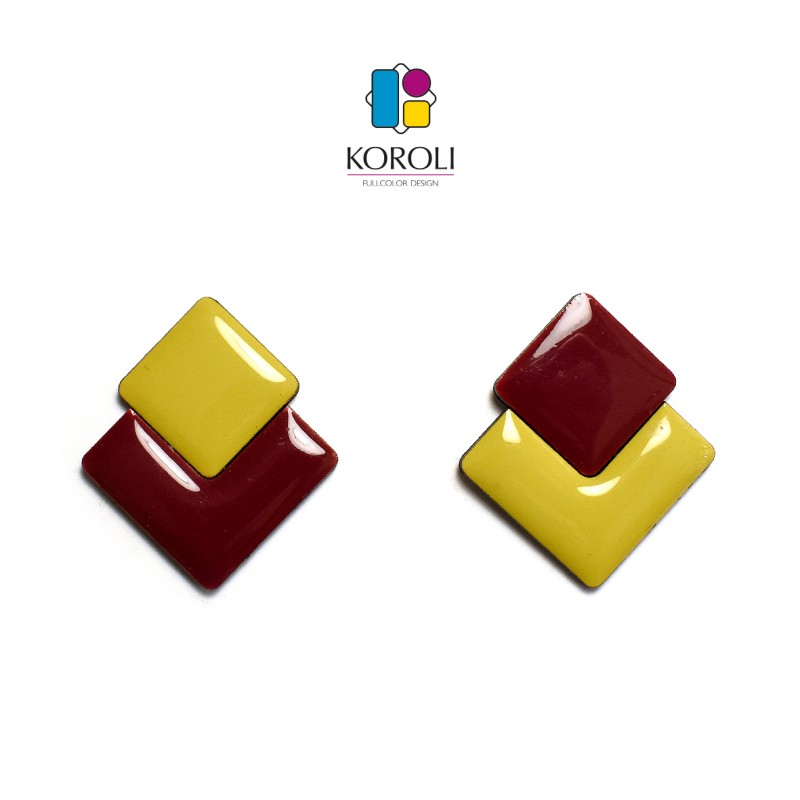 ORECCHINI MARTE avocado-burgundi