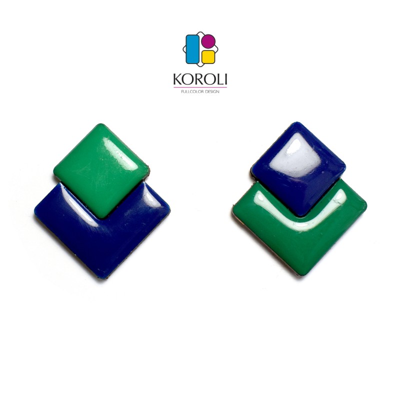 ORECCHINI MARTE blu notte- verde malachite
