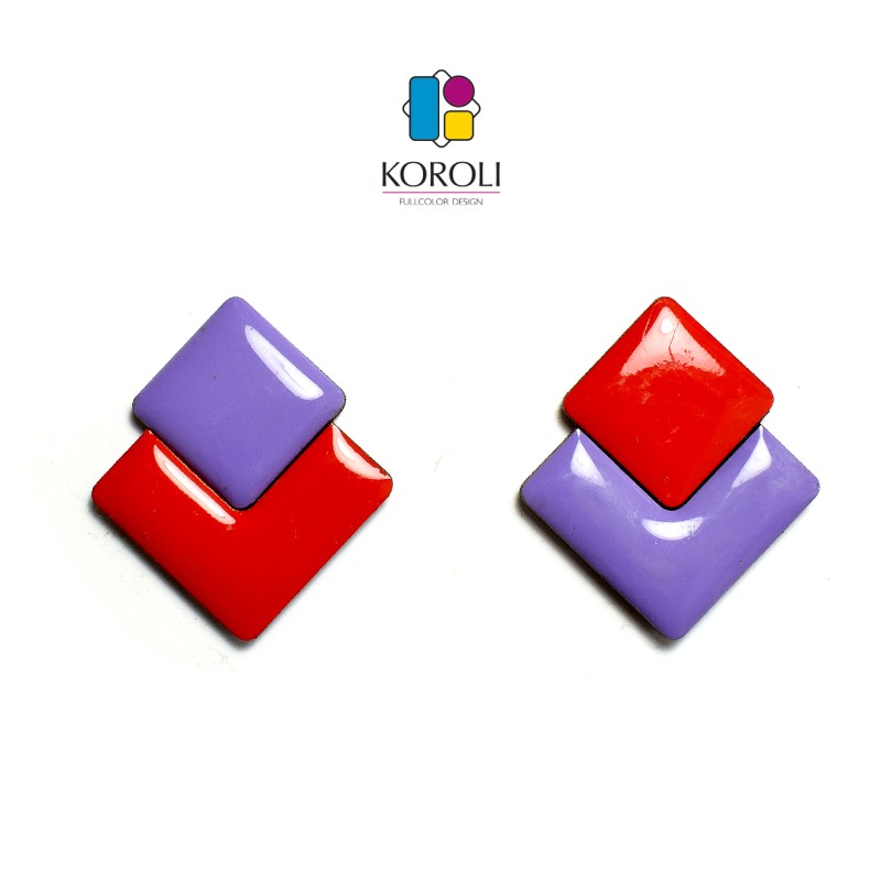 ORECCHINI MARTE rosso-lilla