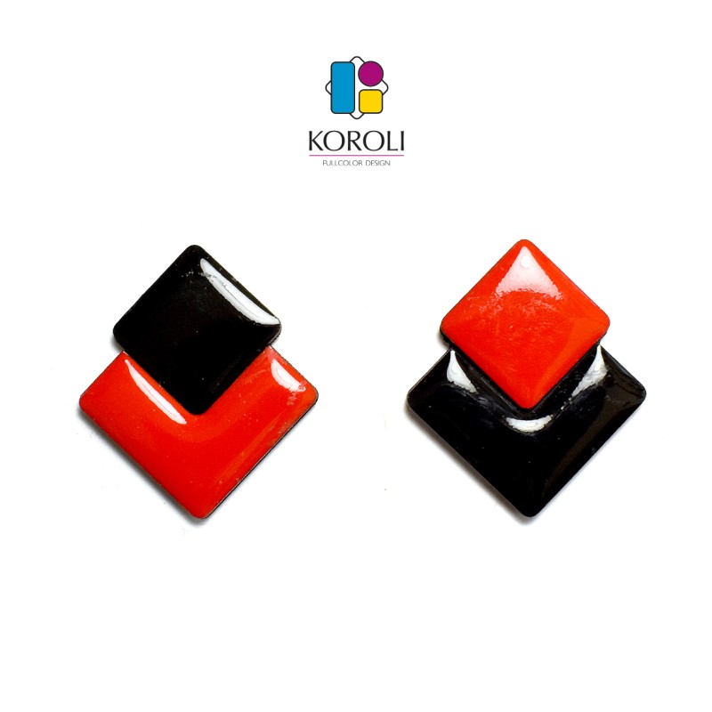 ORECCHINI MARTE rosso-nero