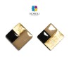 ORECCHINI TUILE QUADRATO sabbia-nero-oro