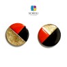 ORECCHINI TUILE TONDO rosso-nero-oro