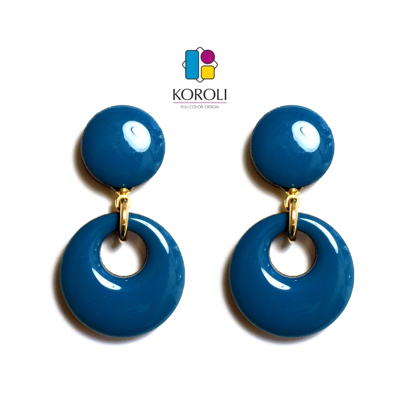 ORECCHINI HOLE - blu Prussia