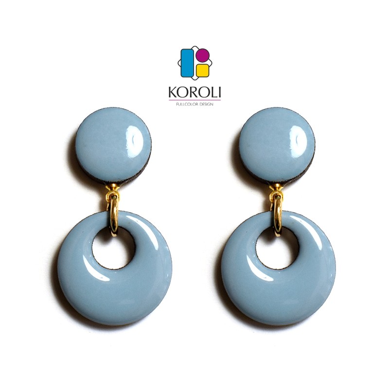 ORECCHINI HOLE - Celeste polvere