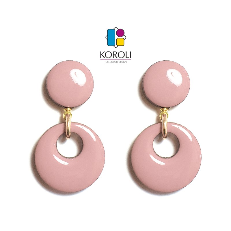 ORECCHINI HOLE - Rosa cipria