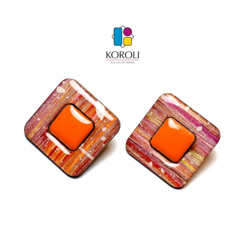 ORECCHINI CARRÈ - Fantasia TRAMONTO