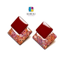 ORECCHINI MARTE - Fantasia POLLOK BORDEAUX