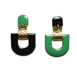 ORECCHINO DELTA - NERO E VERDE